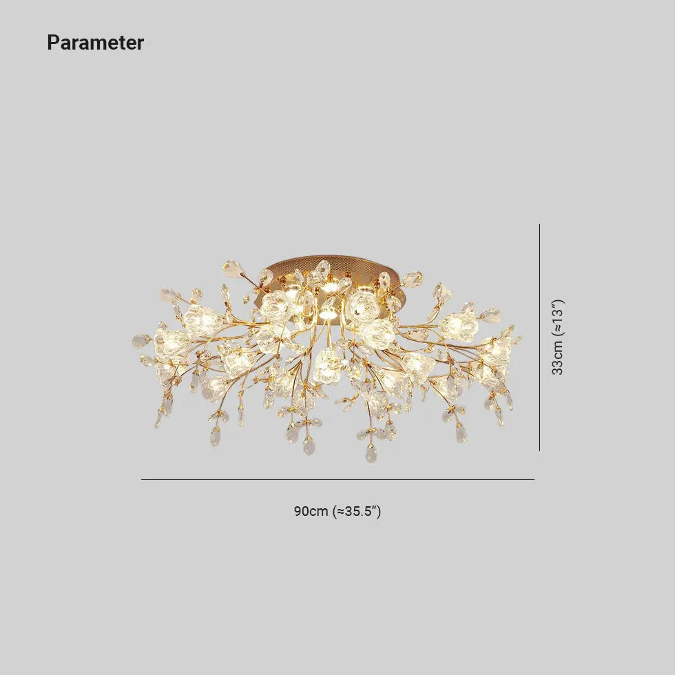 Crystal Flower Modern Luxurious Ceiling Light