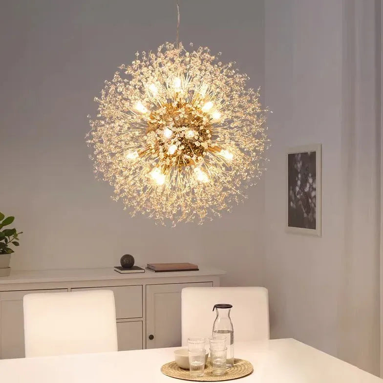 Starburst Gold Crystal Modern Ceiling Light