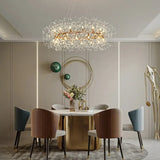 Star Branches Crystal Gold Chandelier