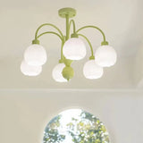 Radial White Flower Modern Bedroom Ceiling Light