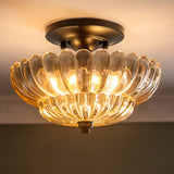 Petal Shaped Glass Lampshade Vintage Ceiling Light