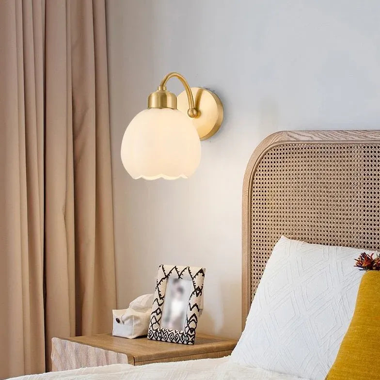 Gold lily Bedroom Plug in Wall Lights