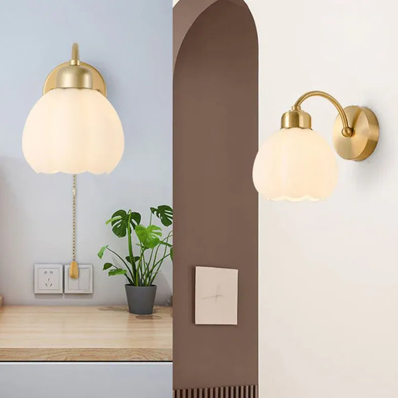 Gold lily Bedroom Plug in Wall Lights