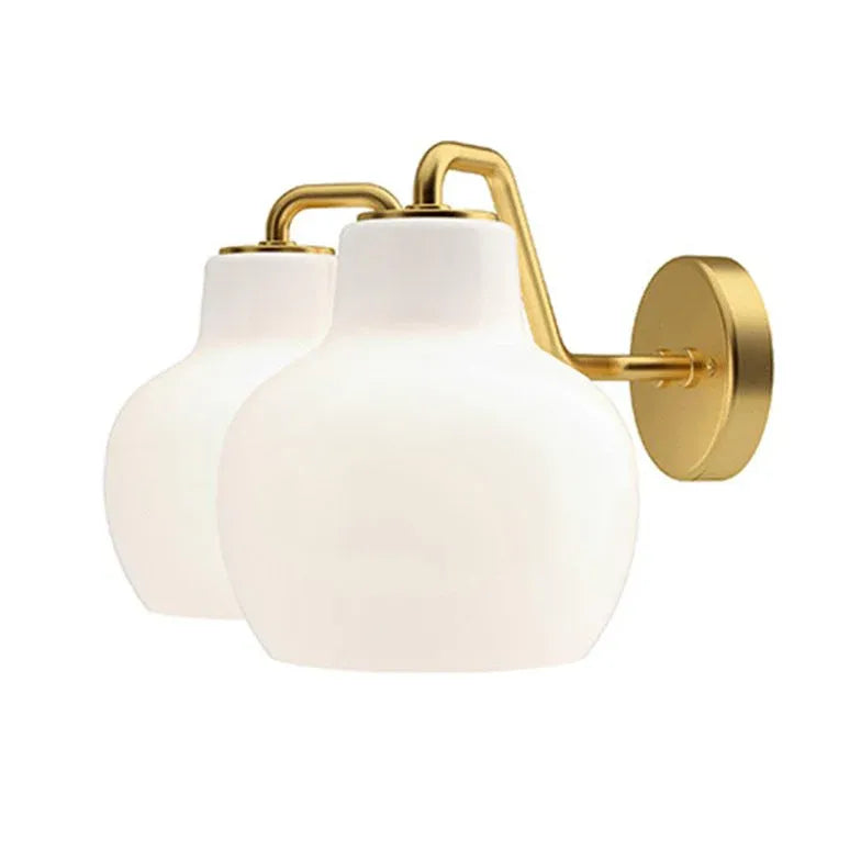 Cream Glass Lily Gold Wall Lights