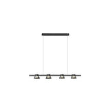 Linear Multi-Light Black Glass Pendant Light