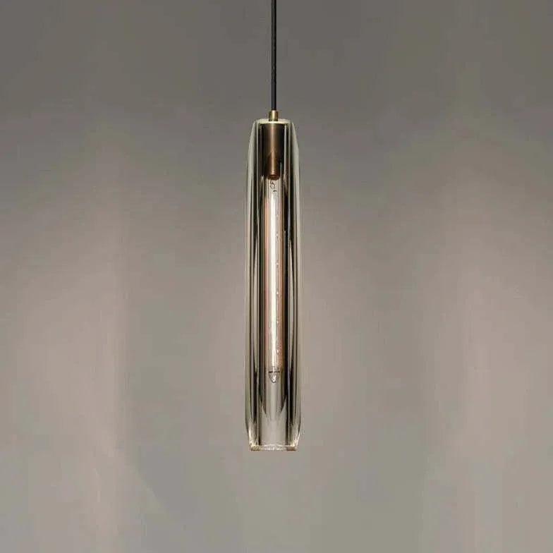 Long cylindrical glass modern pendant lights - Clowas