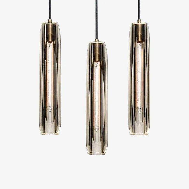 Long cylindrical glass modern pendant lights - Clowas