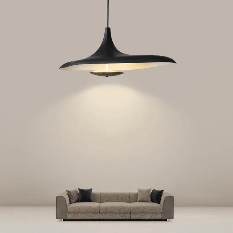 Long Frisbee Black Modern Pendant Light