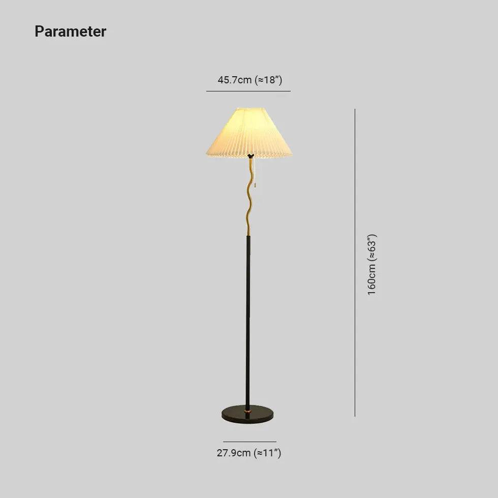 White Vintage Pleated Floor Lamp In Bedroom