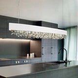 Long Strip Crystal Kitchen Pendant Light