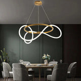 Curved Golden Strip Winding Chandelier
