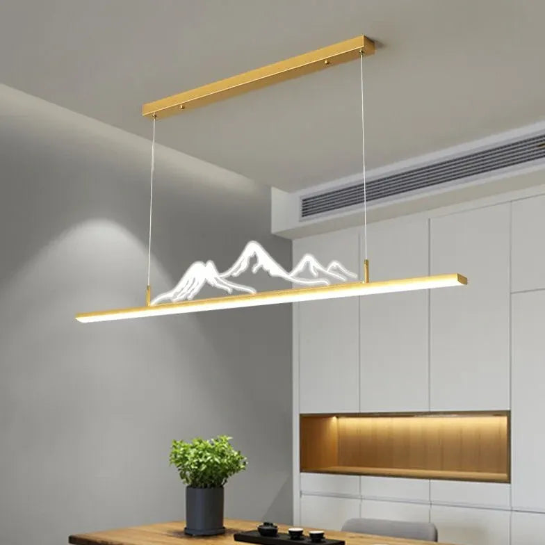 Mountain Contour LED Modern Linear Pendant Light