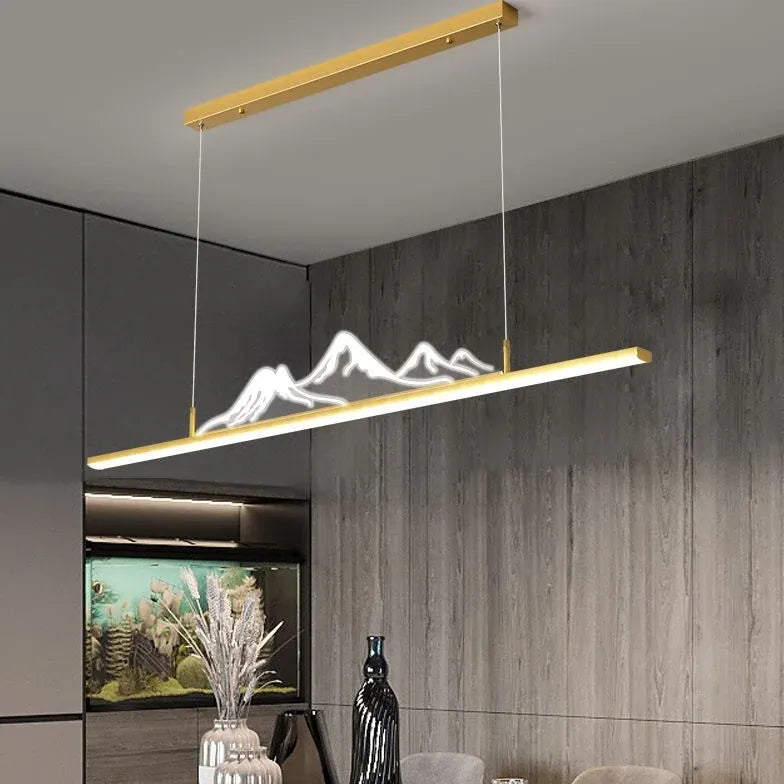 Mountain Contour LED Modern Linear Pendant Light