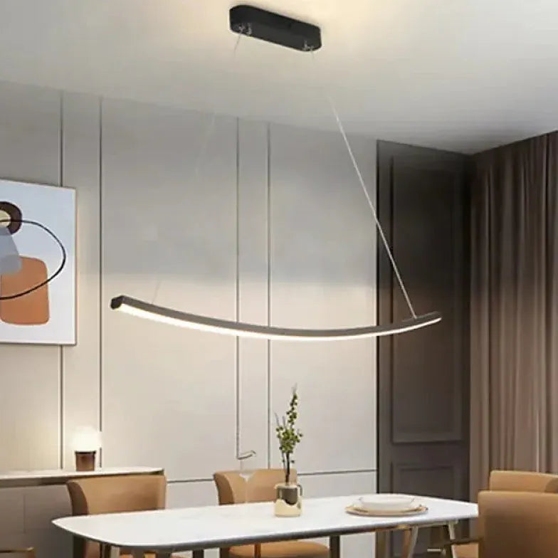 Minimalist Curved Dining Room Pendant Light