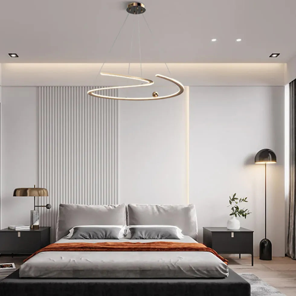 Minimalist Curved Modern Bedroom Pendant Light