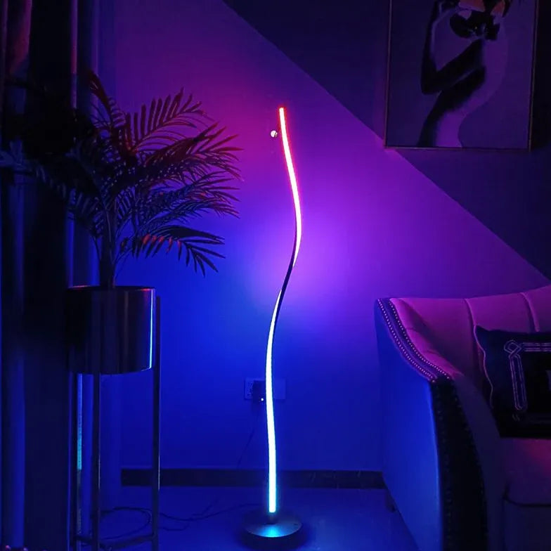 Black and White Linear LED Floor Lamp