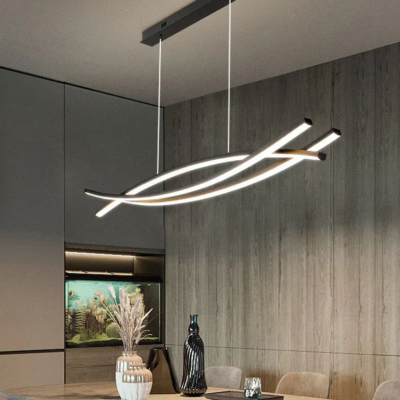 Three Intersecting Curves Pendant Light