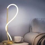 White Tube Curved Line Floor Lamp