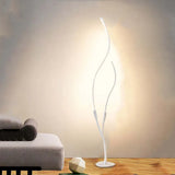 White Double-Tube Streamlined Floor Lamp