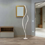 White Double-Tube Streamlined Floor Lamp