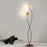 Double Rod Twisted Circular Minimalist Floor Lamp