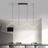 Black Modern Wavy Linear Chandelier