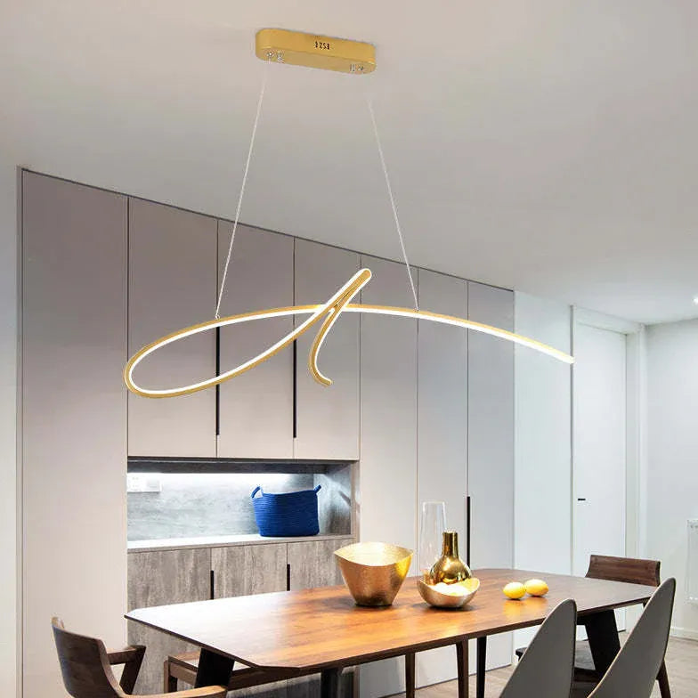 Minimalist Irregular Curved Modern Pendant Light