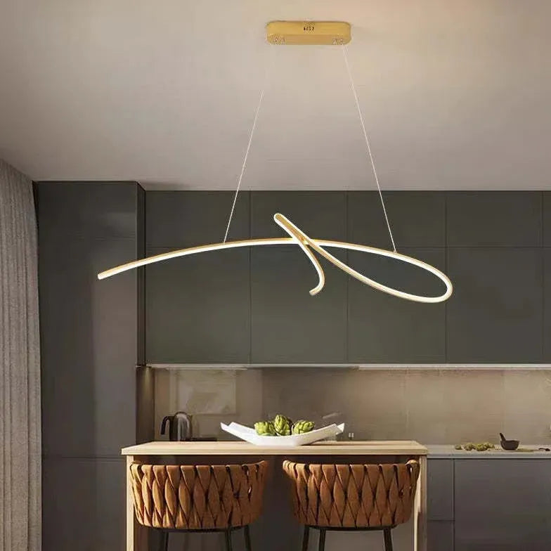 Minimalist Irregular Curved Modern Pendant Light