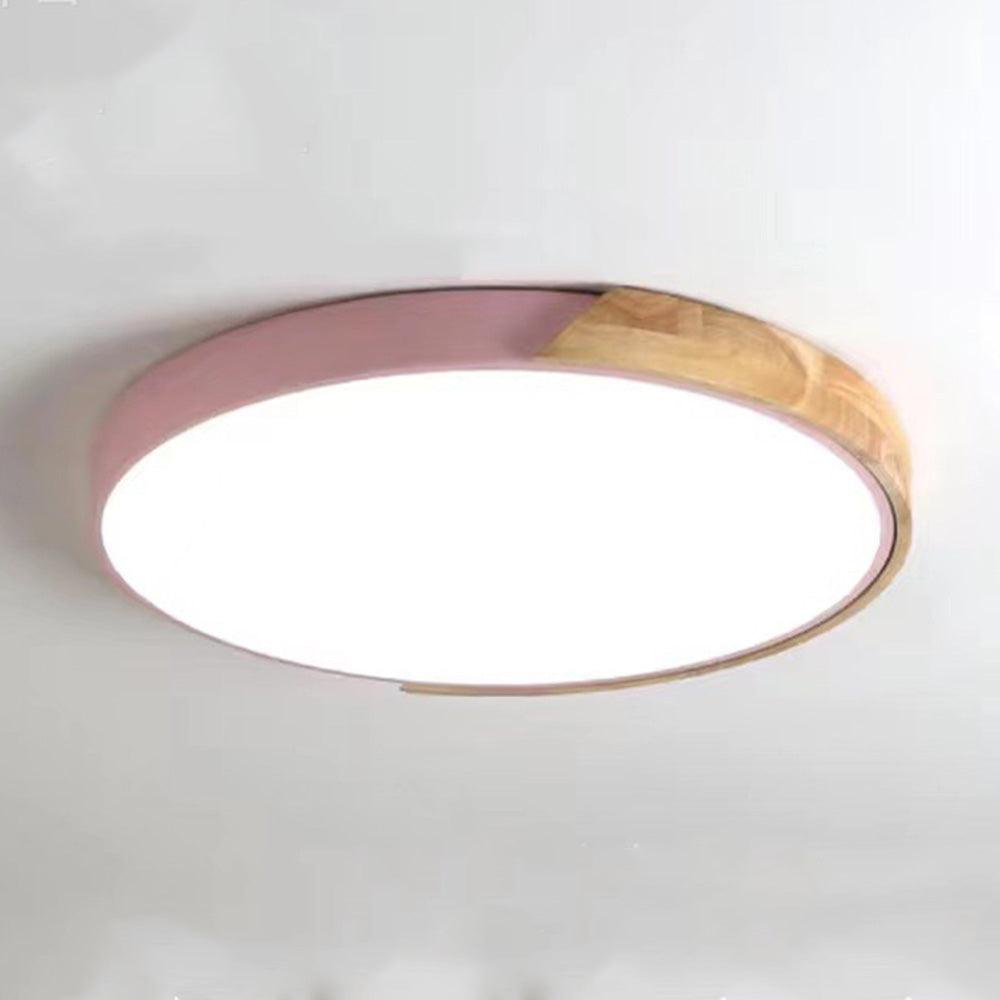 Nordic Pastel Wood LED Light Fixture for Ceiling