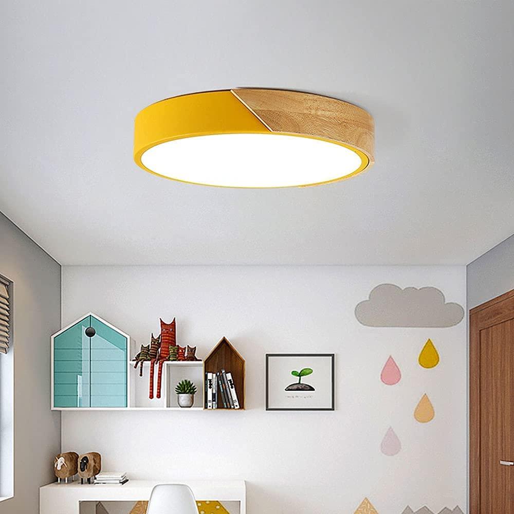 Nordic Pastel Wood LED Light Fixture for Ceiling
