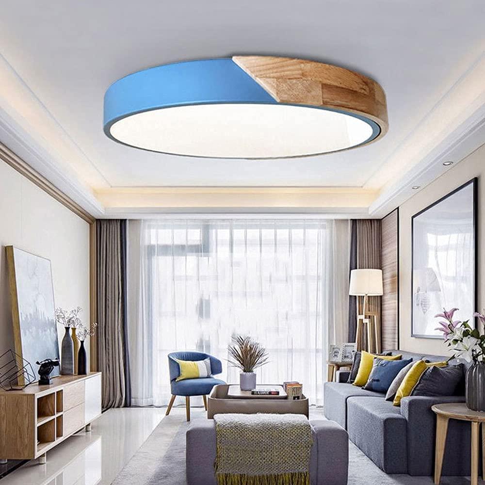 Nordic Pastel Wood LED Light Fixture for Ceiling