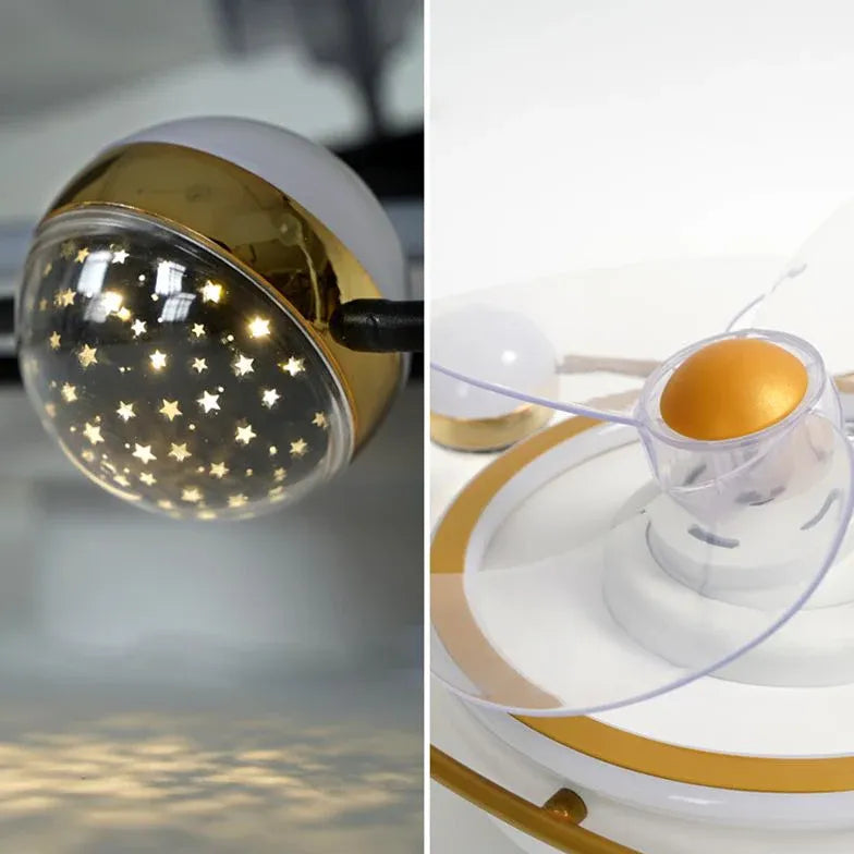 Planets Orbiting Modern Ceiling Fan With Light