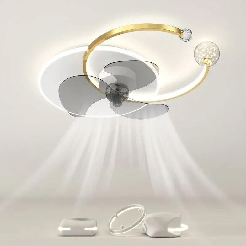 Simple Ring Bedroom Ceiling Fan With Light