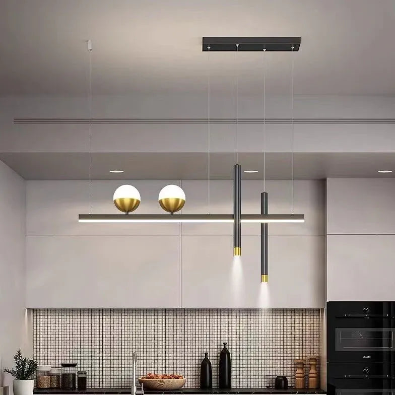 Lines Sphere Black Kitchen Pendant Light