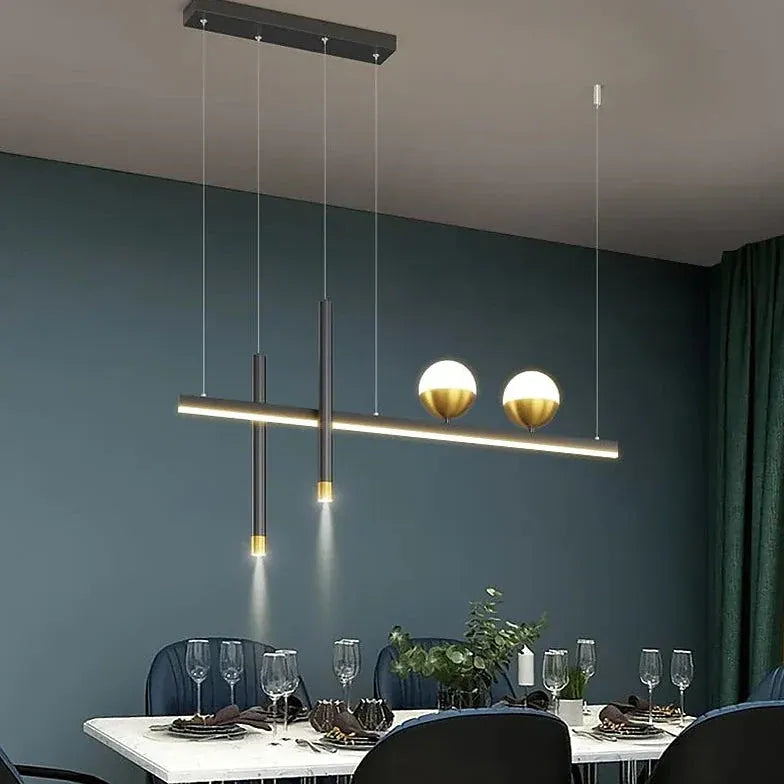 Lines Sphere Black Kitchen Pendant Light