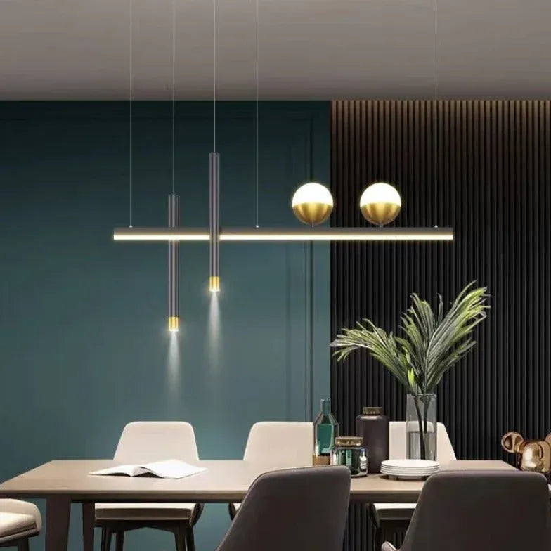 Lines Sphere Black Kitchen Pendant Light