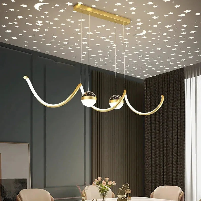 Wavy Spherical Shape Modern Kitchen Pendant Light