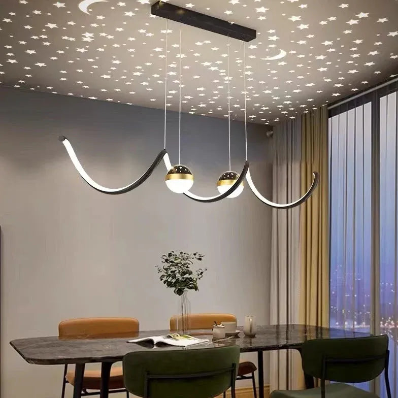 Wavy Spherical Shape Modern Kitchen Pendant Light