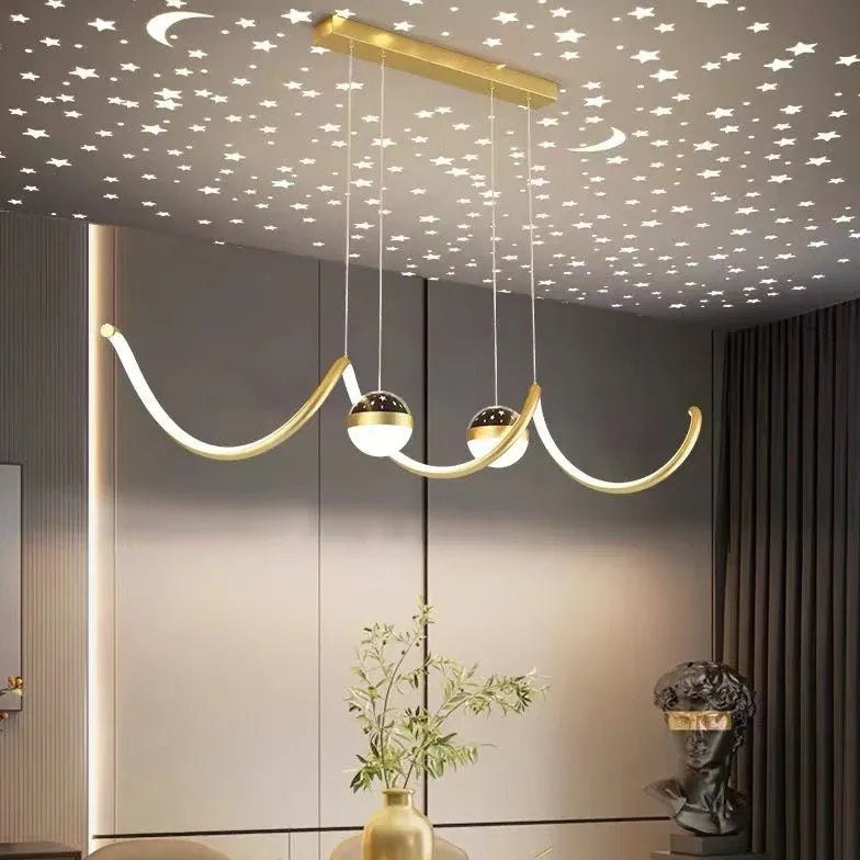 Wavy Spherical Shape Modern Kitchen Pendant Light