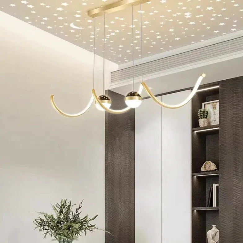 Wavy Spherical Shape Modern Kitchen Pendant Light