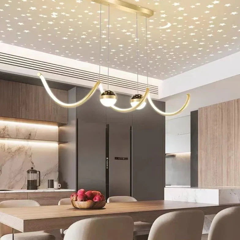 Wavy Spherical Shape Modern Kitchen Pendant Light