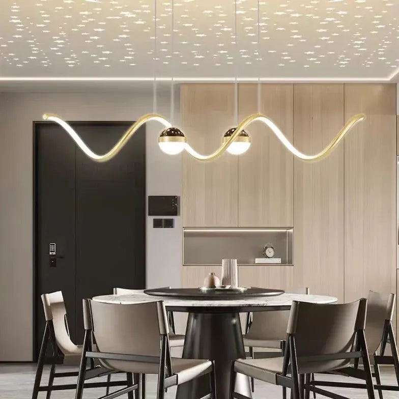 Wavy Spherical Shape Modern Kitchen Pendant Light