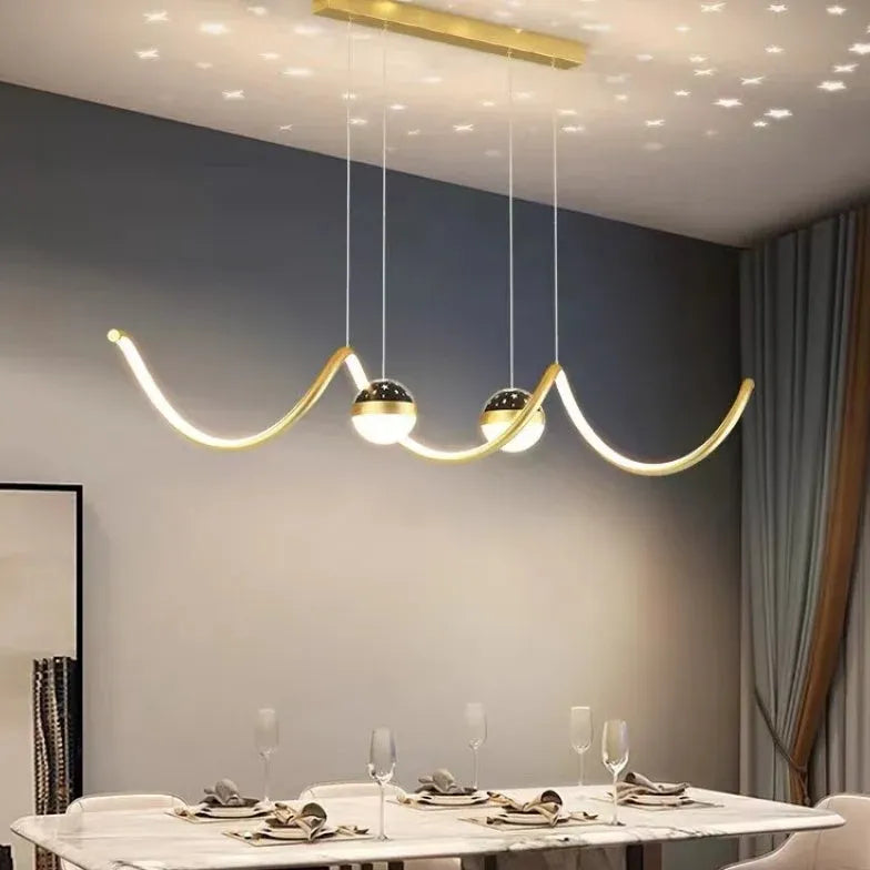 Wavy Spherical Shape Modern Kitchen Pendant Light