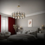 Flat Round Bedroom Crystal Chandelier