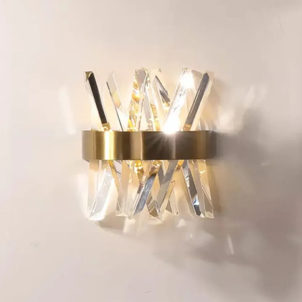 Geometric Crystal Gold Wall Lights