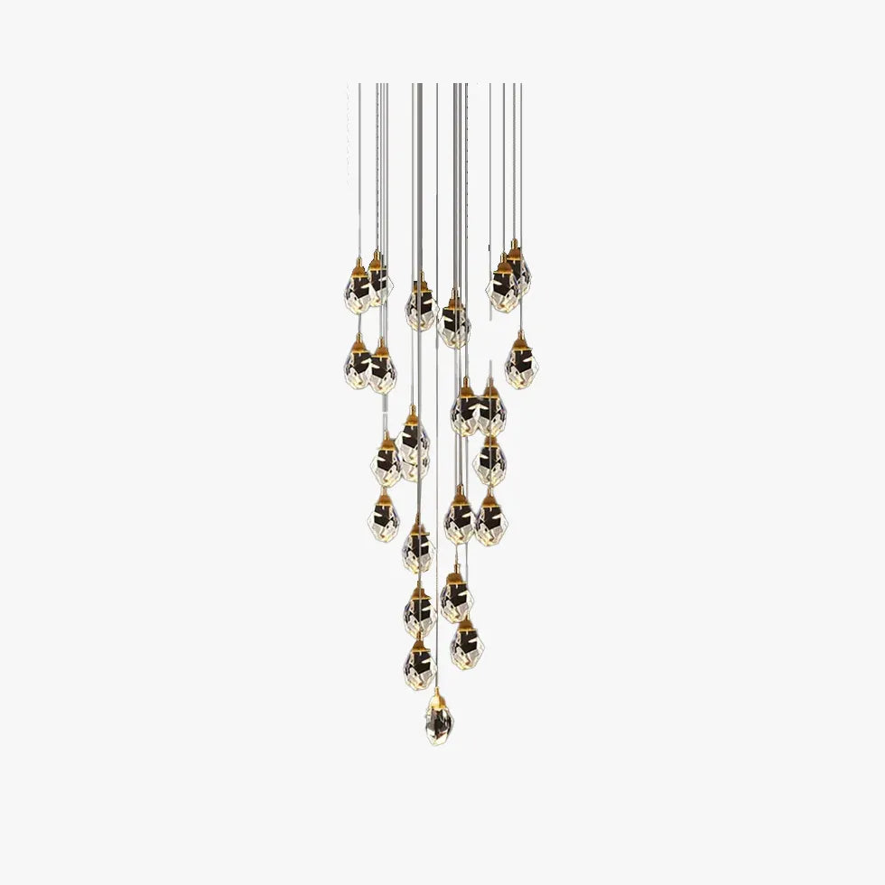 Water Drop Glass Gold Pendant Light