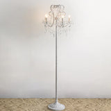 Curved Metal Crystal Retro Floor Lamp