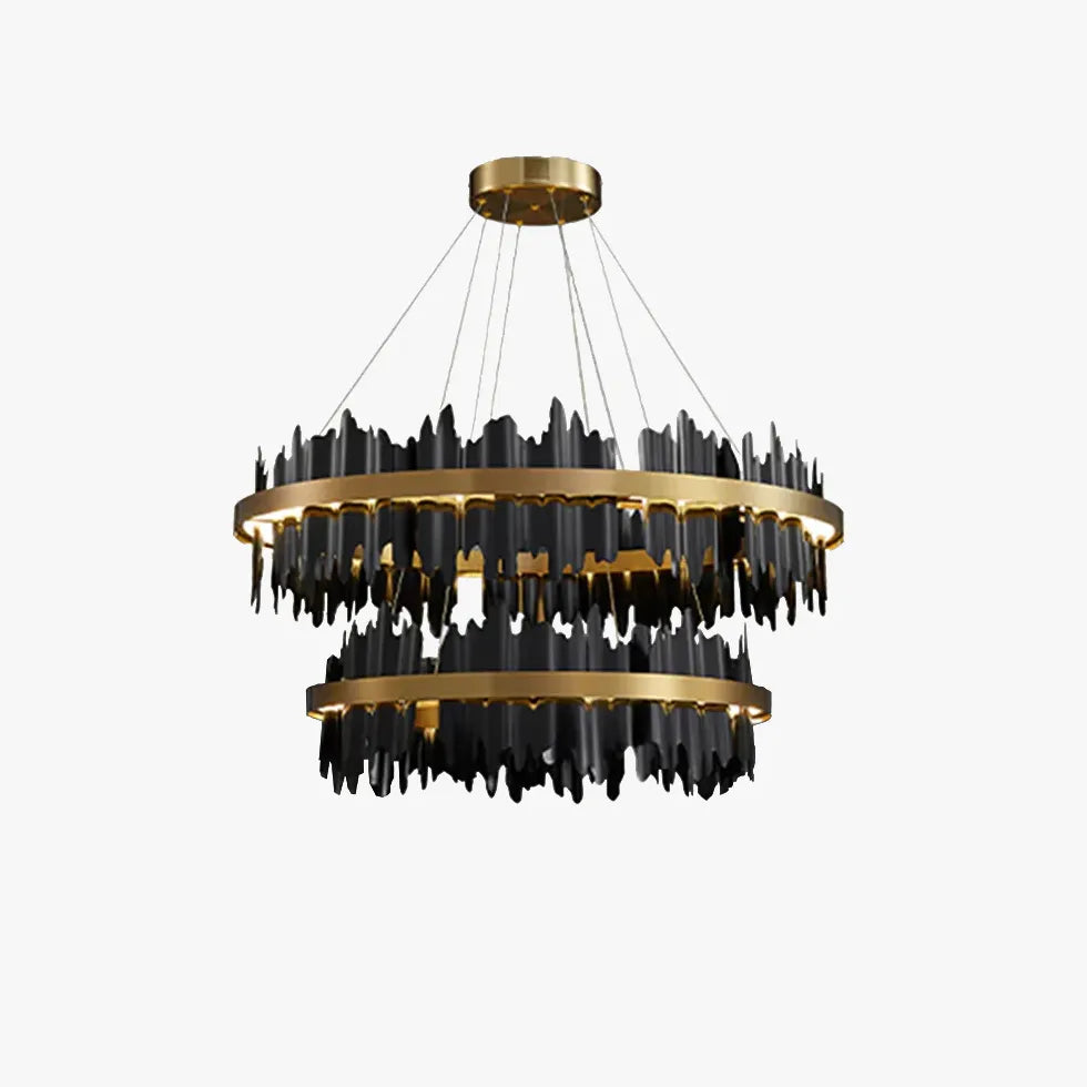 Double Vertical Stripes Industrial LED Chandelier