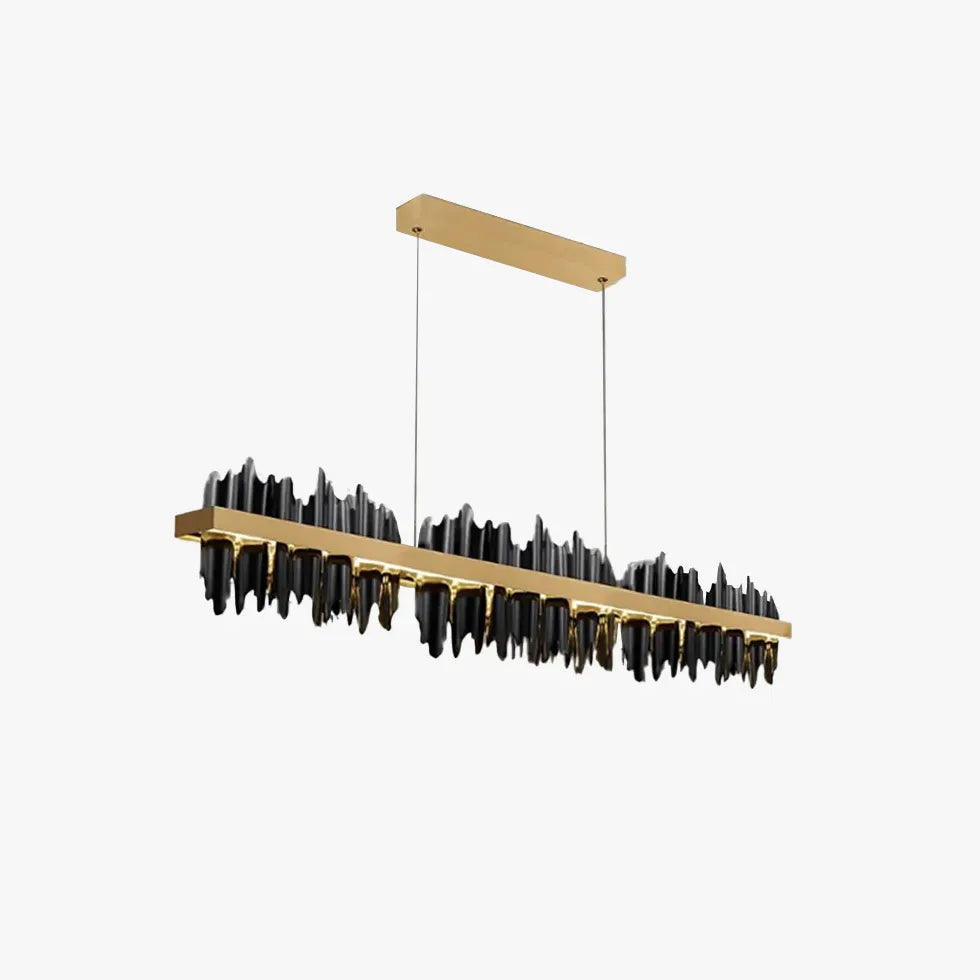 Long Pleated Industrial Kitchen Chandelier