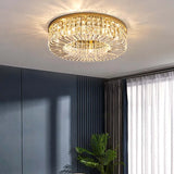 Concave Folds Crystal Flush Ceiling Lights